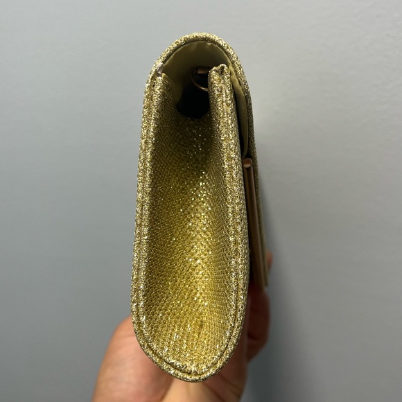 NEW Gold Clutch w/ Detachable Strap - Picture 5 of 5